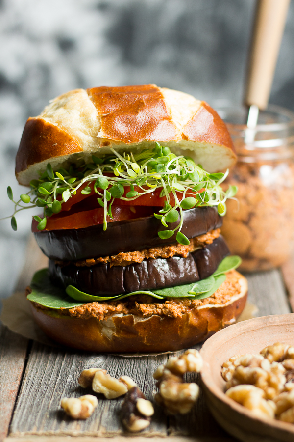 The Vegan Eggplant Muhammara Burger. (Burger Week Day 4)