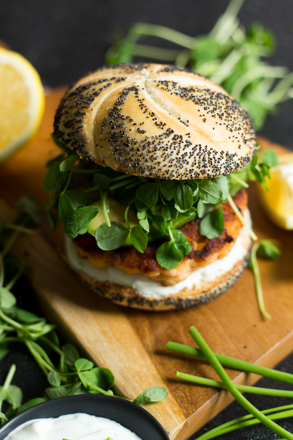 Blackened Salmon Burger with Chive Aioli (Burger Week Day 7) – Food Finessa