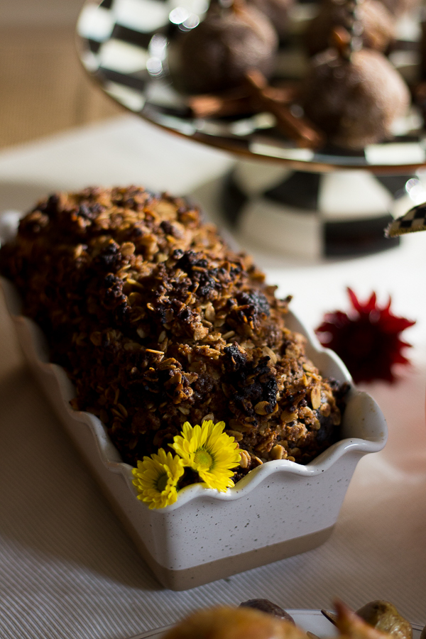 Pumpkin Raisin Cinnamon Streusel Bread.