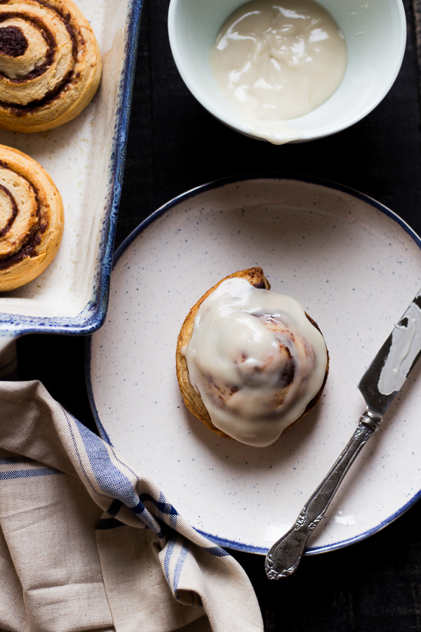 Cinnamon Rolls with Chai Spice Icing.