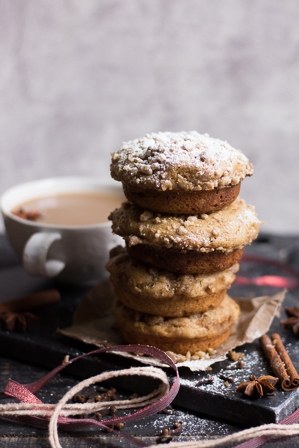 “Snowy” Soft Eggnog Baked Crumb Donuts.