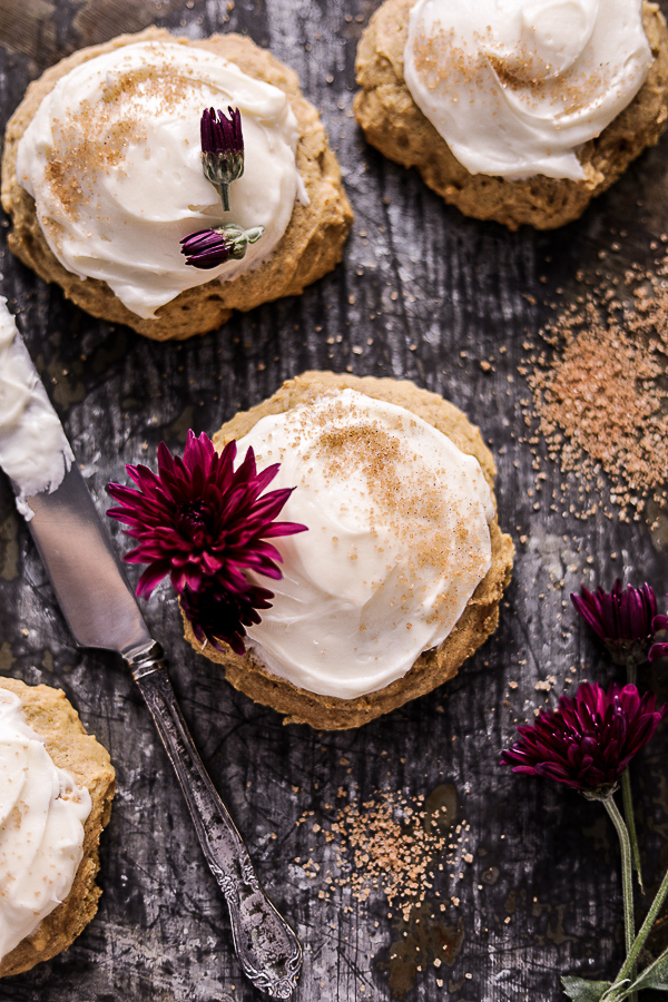 Soft Pumpkin Cookies with Maple Frosting.