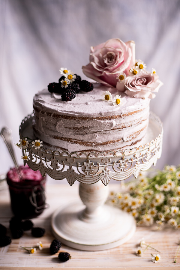 Blackberry Chamomile Naked Cake.