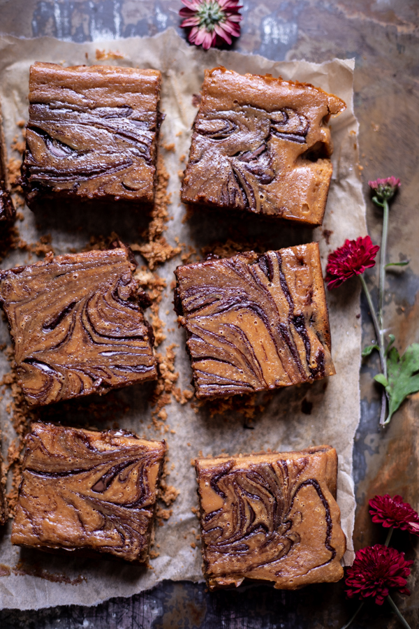 Nutella Swirl Pumpkin Pie Bars.